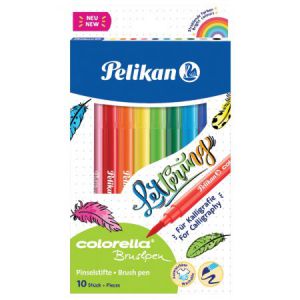 Pisaki pędzelkowe Pelikan Colorella Brushpen, 10kol